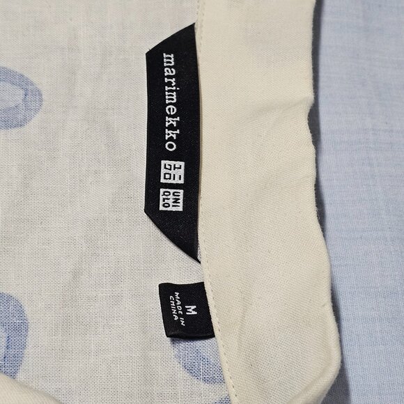 UNIQLO marimekko Linen-Blend Open Collar Shirt Women Size M Off White - Picture 9 of 11